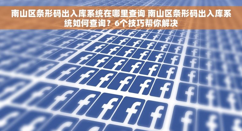 南山区条形码出入库系统在哪里查询 南山区条形码出入库系统如何查询？6个技巧帮你解决