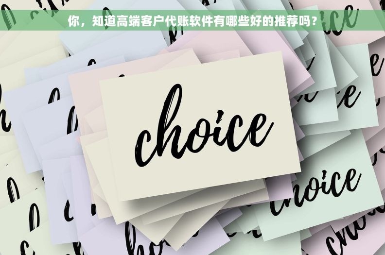 你，知道高端客户代账软件有哪些好的推荐吗？