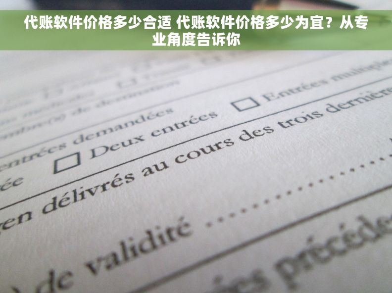 代账软件价格多少合适 代账软件价格多少为宜？从专业角度告诉你