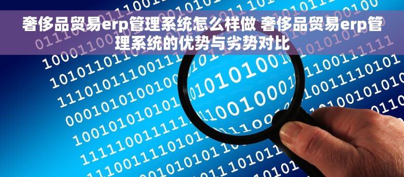 奢侈品贸易erp管理系统怎么样做 奢侈品贸易erp管理系统的优势与劣势对比