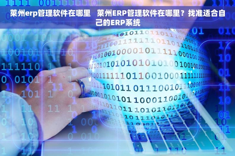 莱州erp管理软件在哪里   莱州ERP管理软件在哪里？找准适合自己的ERP系统