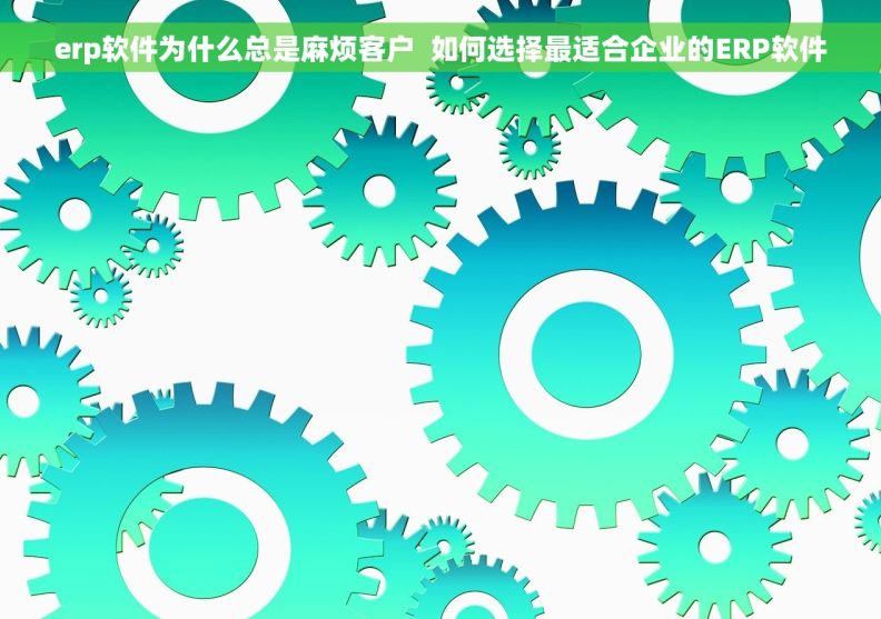 erp软件为什么总是麻烦客户  如何选择最适合企业的ERP软件