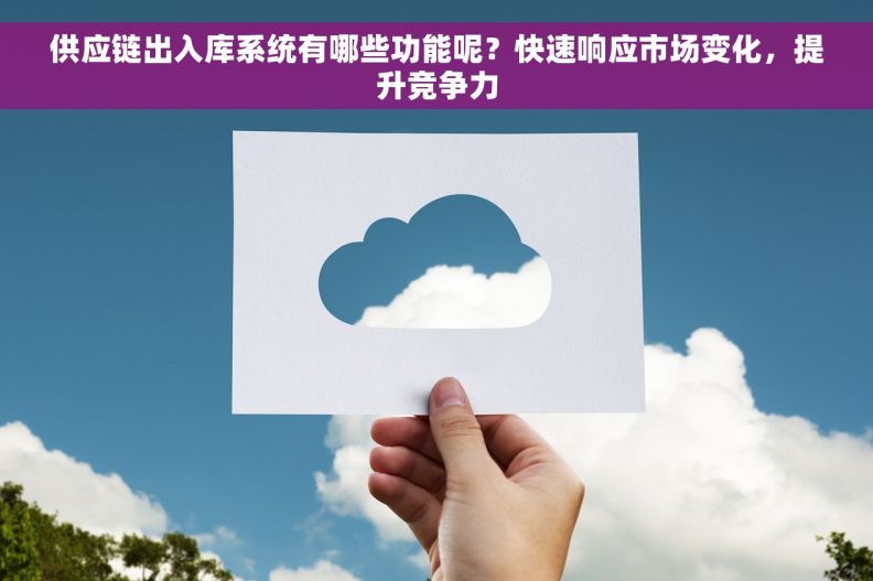 供应链出入库系统有哪些功能呢？快速响应市场变化，提升竞争力