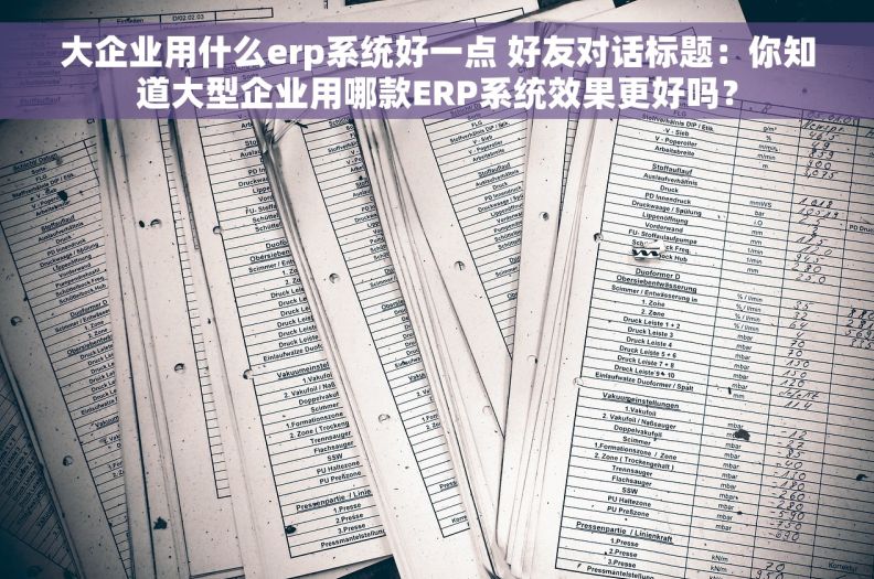 大企业用什么erp系统好一点 好友对话标题：你知道大型企业用哪款ERP系统效果更好吗？