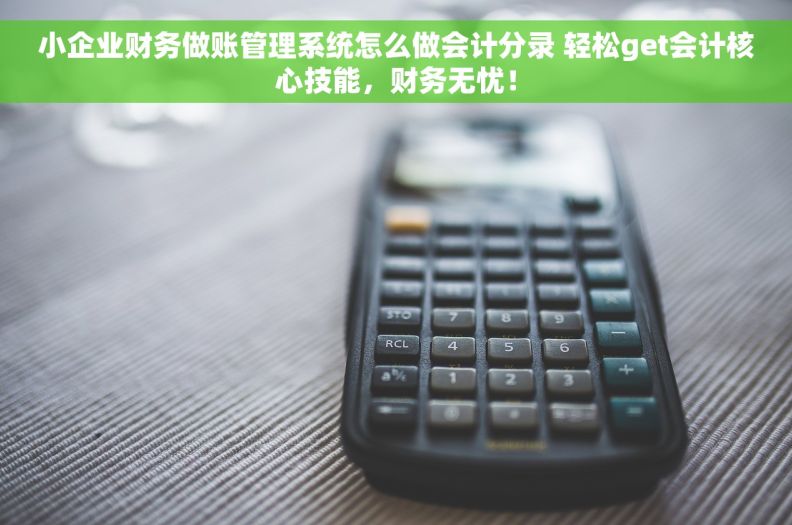小企业财务做账管理系统怎么做会计分录 轻松get会计核心技能，财务无忧！