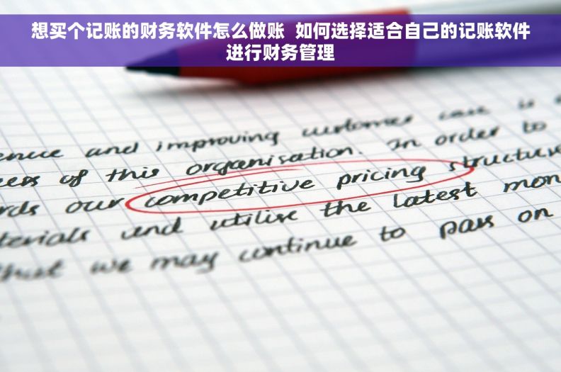 想买个记账的财务软件怎么做账  如何选择适合自己的记账软件进行财务管理