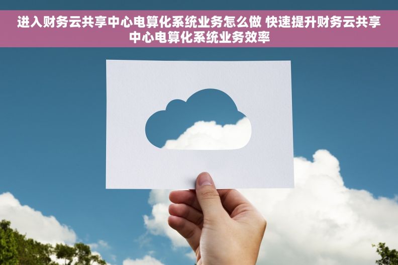 进入财务云共享中心电算化系统业务怎么做 快速提升财务云共享中心电算化系统业务效率