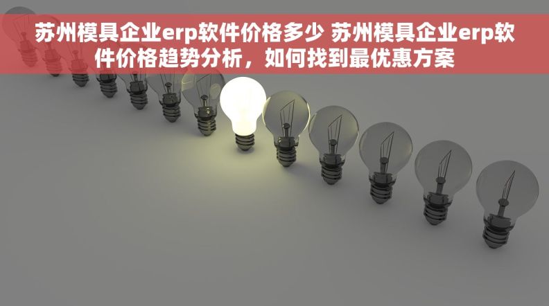 苏州模具企业erp软件价格多少 苏州模具企业erp软件价格趋势分析，如何找到最优惠方案