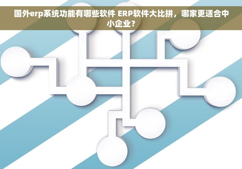 国外erp系统功能有哪些软件 ERP软件大比拼，哪家更适合中小企业？