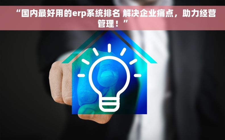 “国内最好用的erp系统排名 解决企业痛点，助力经营管理！”