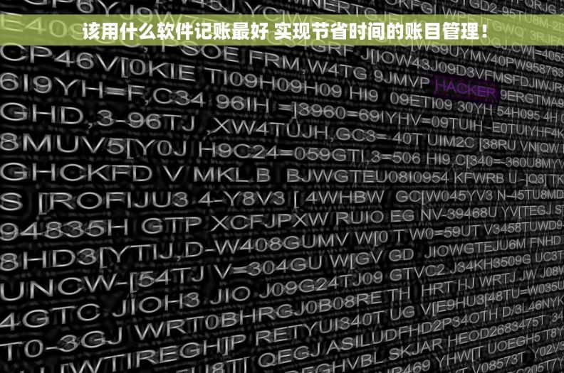  该用什么软件记账最好 实现节省时间的账目管理！