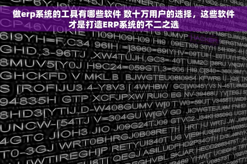 做erp系统的工具有哪些软件 数十万用户的选择，这些软件才是打造ERP系统的不二之选