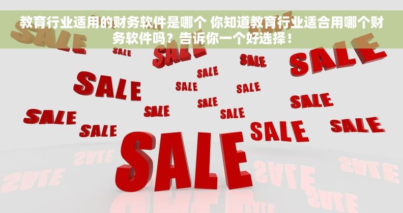 教育行业适用的财务软件是哪个 你知道教育行业适合用哪个财务软件吗？告诉你一个好选择！