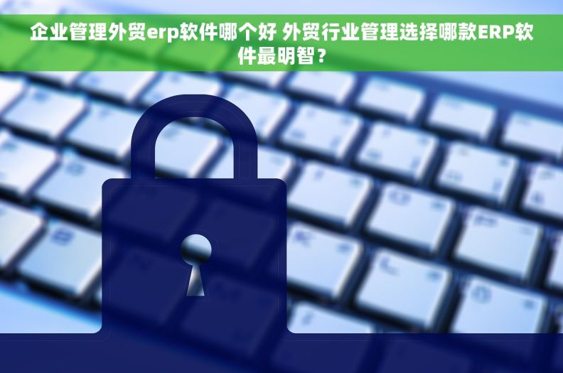 企业管理外贸erp软件哪个好 外贸行业管理选择哪款ERP软件最明智？