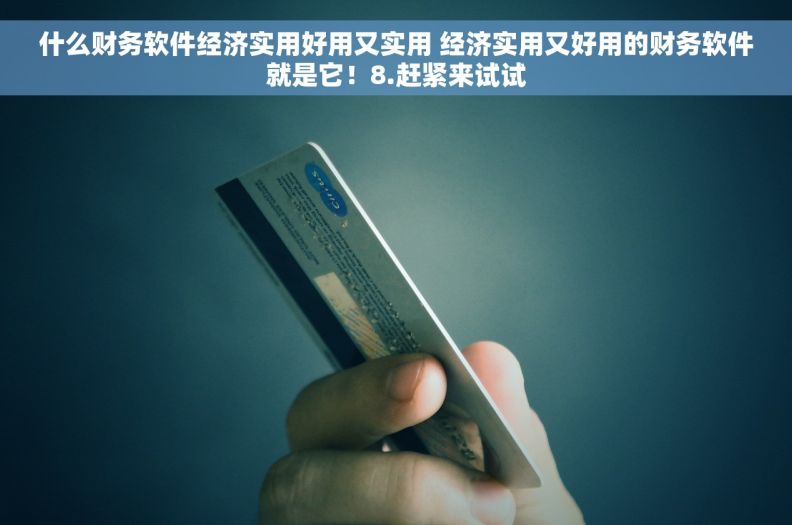 什么财务软件经济实用好用又实用 经济实用又好用的财务软件就是它！8.赶紧来试试