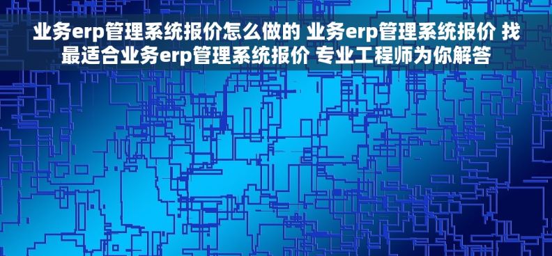 业务erp管理系统报价怎么做的 业务erp管理系统报价 找最适合业务erp管理系统报价 专业工程师为你解答