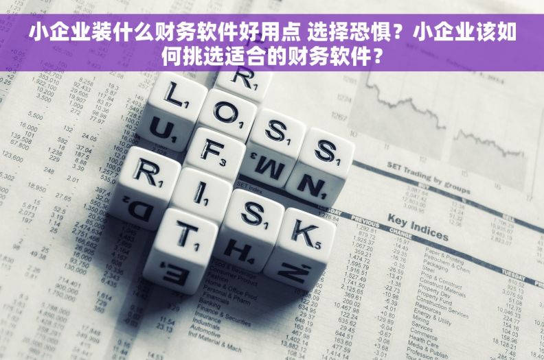 小企业装什么财务软件好用点 选择恐惧？小企业该如何挑选适合的财务软件？