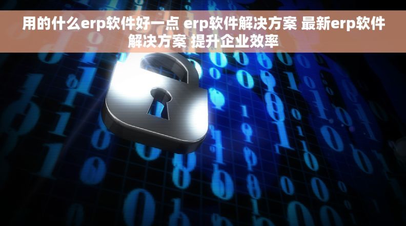 用的什么erp软件好一点 erp软件解决方案 最新erp软件解决方案 提升企业效率