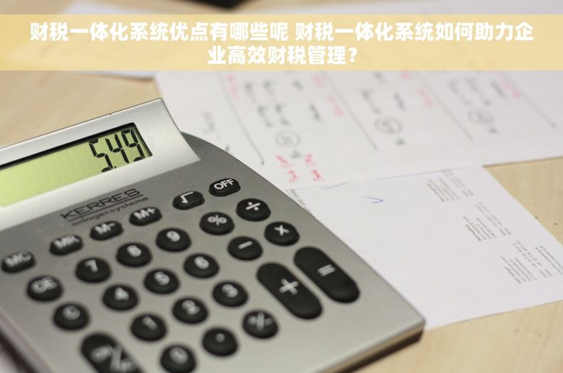 财税一体化系统优点有哪些呢 财税一体化系统如何助力企业高效财税管理？