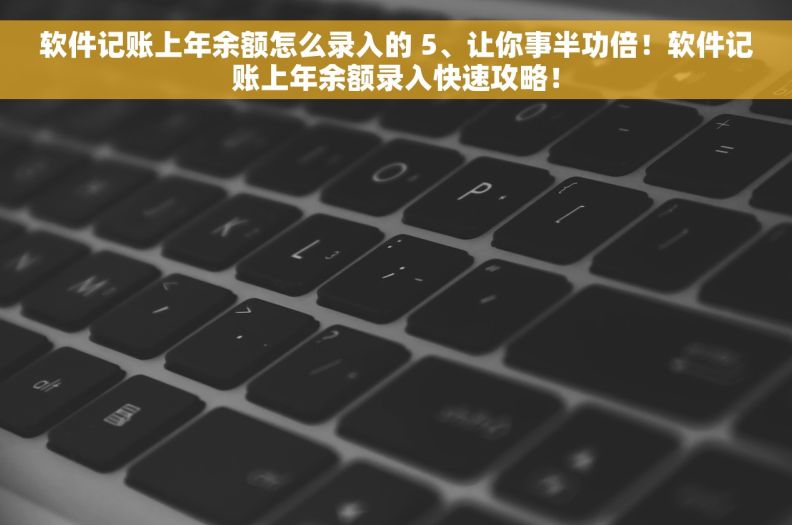 软件记账上年余额怎么录入的 5、让你事半功倍！软件记账上年余额录入快速攻略！