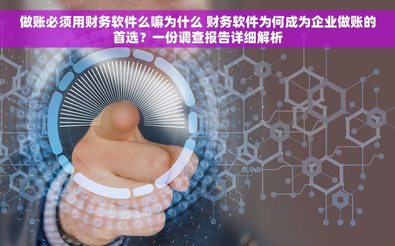 做账必须用财务软件么嘛为什么 财务软件为何成为企业做账的首选？一份调查报告详细解析