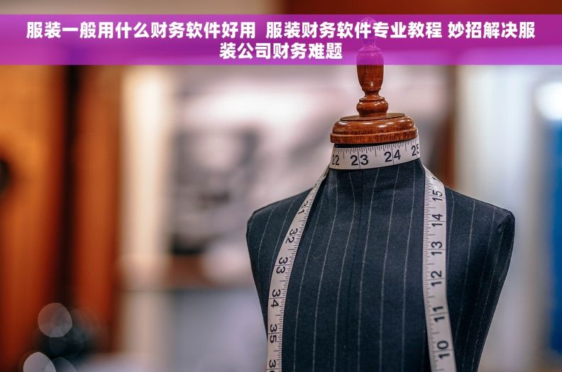 服装一般用什么财务软件好用  服装财务软件专业教程 妙招解决服装公司财务难题