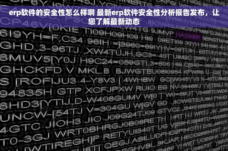 erp软件的安全性怎么样啊 	最新erp软件安全性分析报告发布，让您了解最新动态