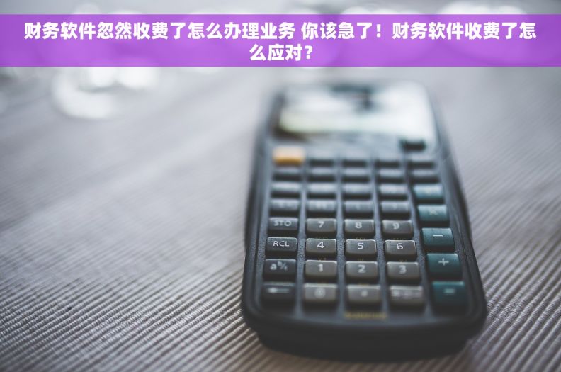 财务软件忽然收费了怎么办理业务 你该急了！财务软件收费了怎么应对？