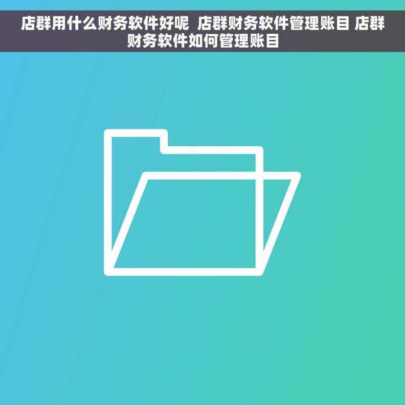 店群用什么财务软件好呢  店群财务软件管理账目 店群财务软件如何管理账目
