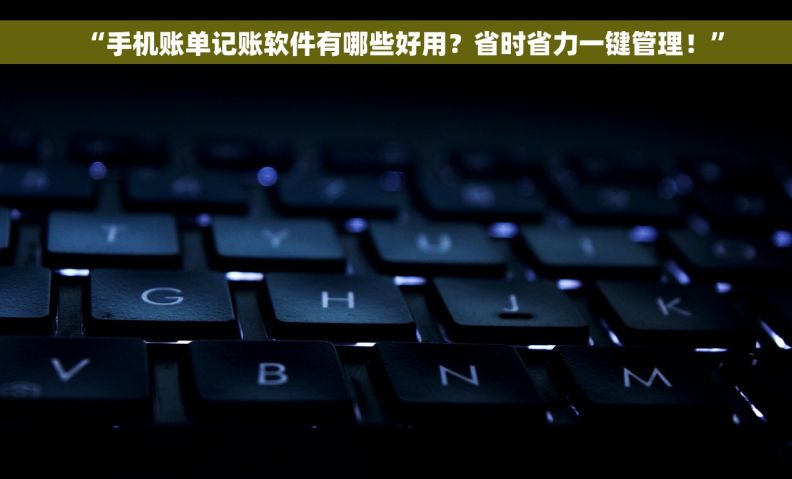 “手机账单记账软件有哪些好用？省时省力一键管理！”