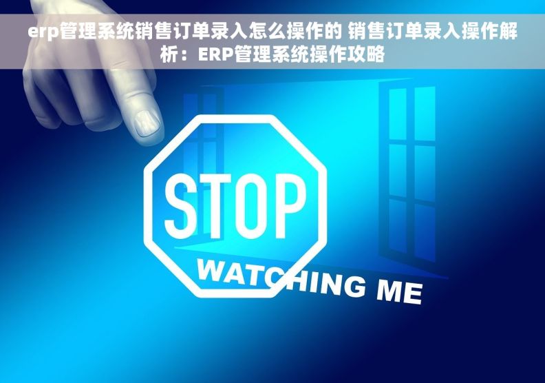 erp管理系统销售订单录入怎么操作的 销售订单录入操作解析：ERP管理系统操作攻略