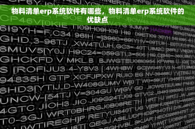 物料清单erp系统软件有哪些，物料清单erp系统软件的优缺点