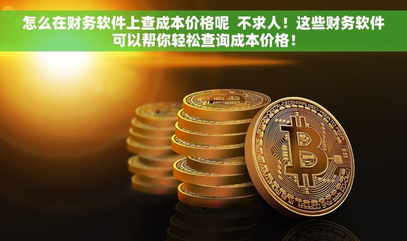 怎么在财务软件上查成本价格呢  不求人！这些财务软件可以帮你轻松查询成本价格！