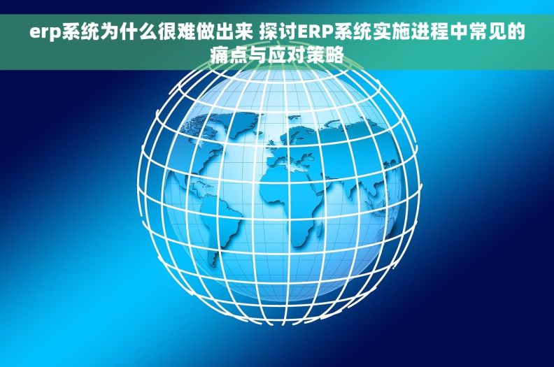 erp系统为什么很难做出来 探讨ERP系统实施进程中常见的痛点与应对策略