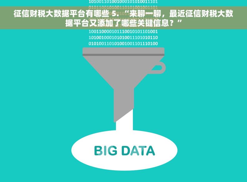 征信财税大数据平台有哪些 5. “来聊一聊，最近征信财税大数据平台又添加了哪些关键信息？”