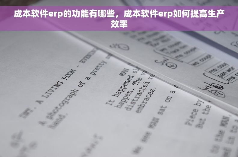 成本软件erp的功能有哪些，成本软件erp如何提高生产效率