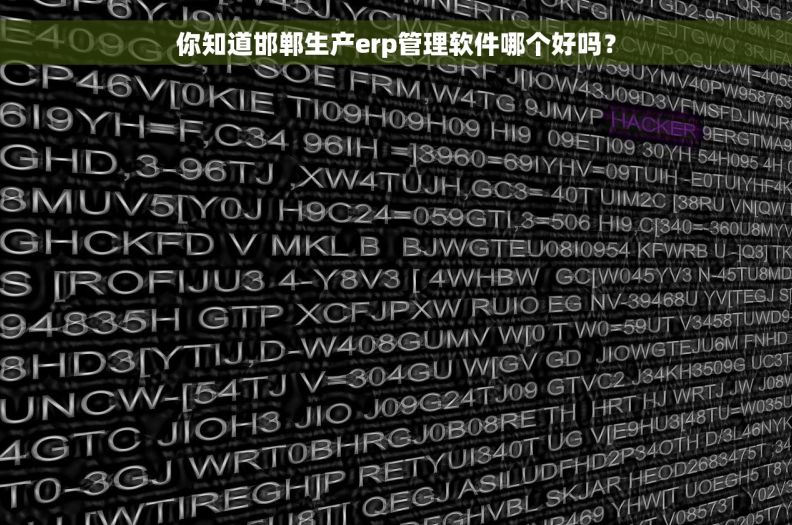 你知道邯郸生产erp管理软件哪个好吗？