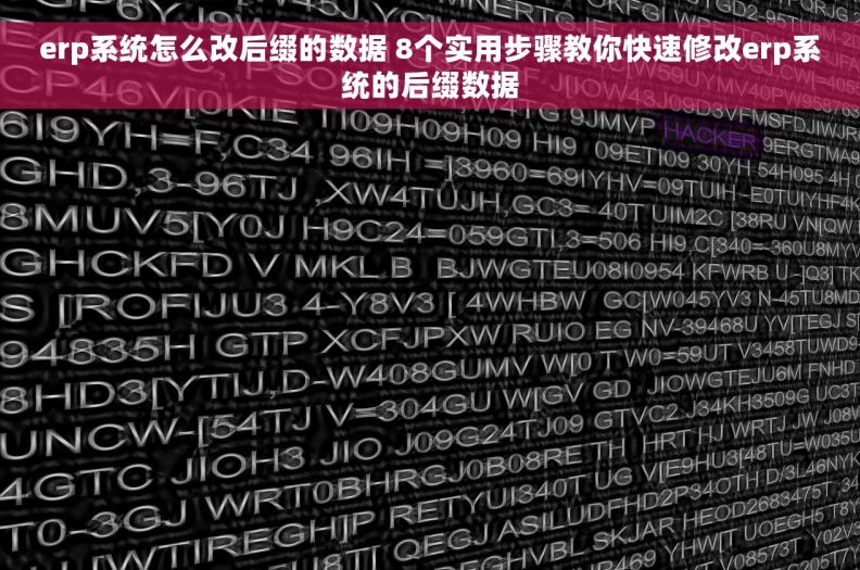 erp系统怎么改后缀的数据 8个实用步骤教你快速修改erp系统的后缀数据