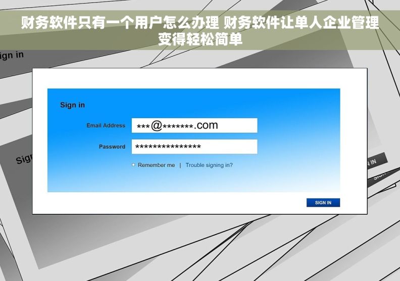 财务软件只有一个用户怎么办理 财务软件让单人企业管理变得轻松简单