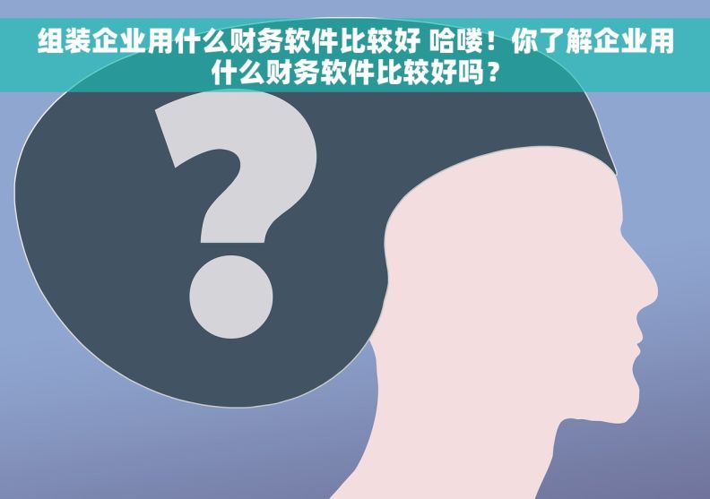 组装企业用什么财务软件比较好 哈喽！你了解企业用什么财务软件比较好吗？