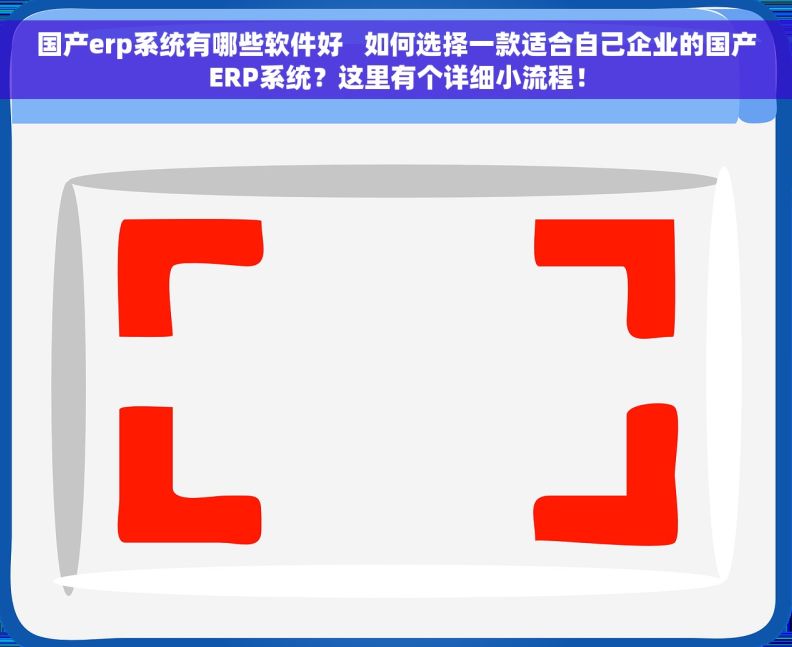 国产erp系统有哪些软件好   如何选择一款适合自己企业的国产ERP系统？这里有个详细小流程！