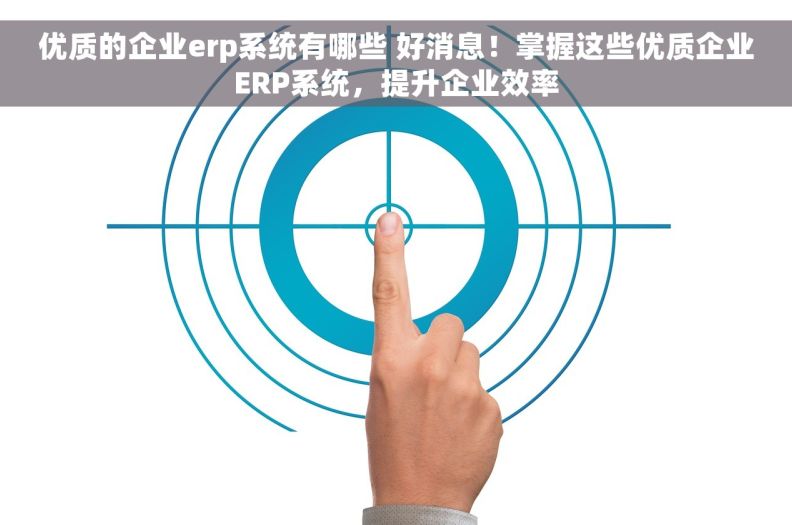 优质的企业erp系统有哪些 好消息！掌握这些优质企业ERP系统，提升企业效率