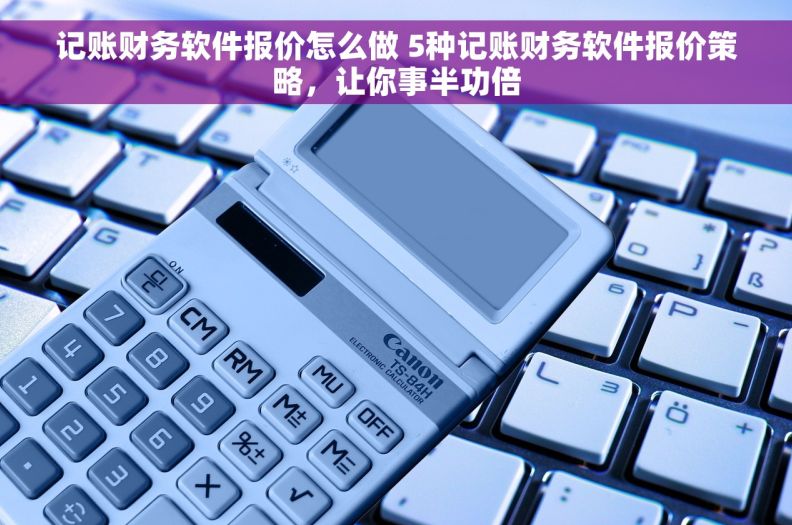 记账财务软件报价怎么做 5种记账财务软件报价策略，让你事半功倍