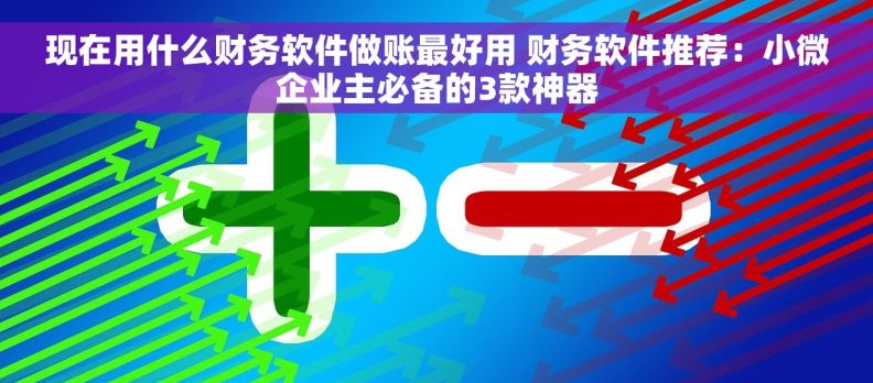 现在用什么财务软件做账最好用 财务软件推荐：小微企业主必备的3款神器