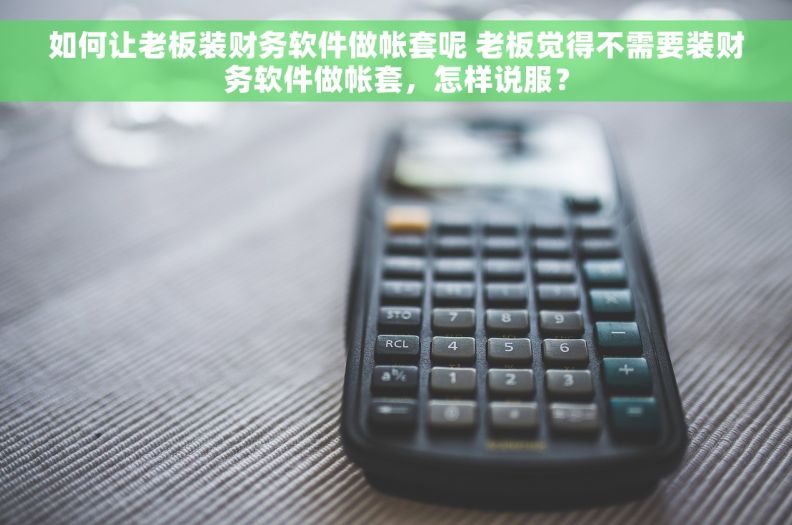 如何让老板装财务软件做帐套呢 老板觉得不需要装财务软件做帐套，怎样说服？