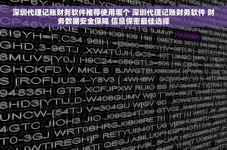 深圳代理记账财务软件推荐使用哪个 深圳代理记账财务软件 财务数据安全保障 信息保密最佳选择
