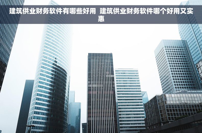 建筑供业财务软件有哪些好用  建筑供业财务软件哪个好用又实惠