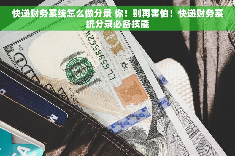 快递财务系统怎么做分录 你！别再害怕！快递财务系统分录必备技能