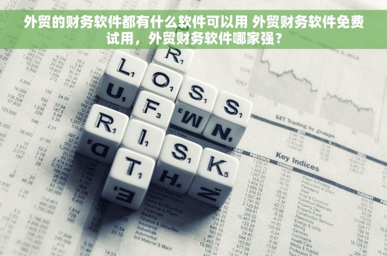 外贸的财务软件都有什么软件可以用 外贸财务软件免费试用，外贸财务软件哪家强？
