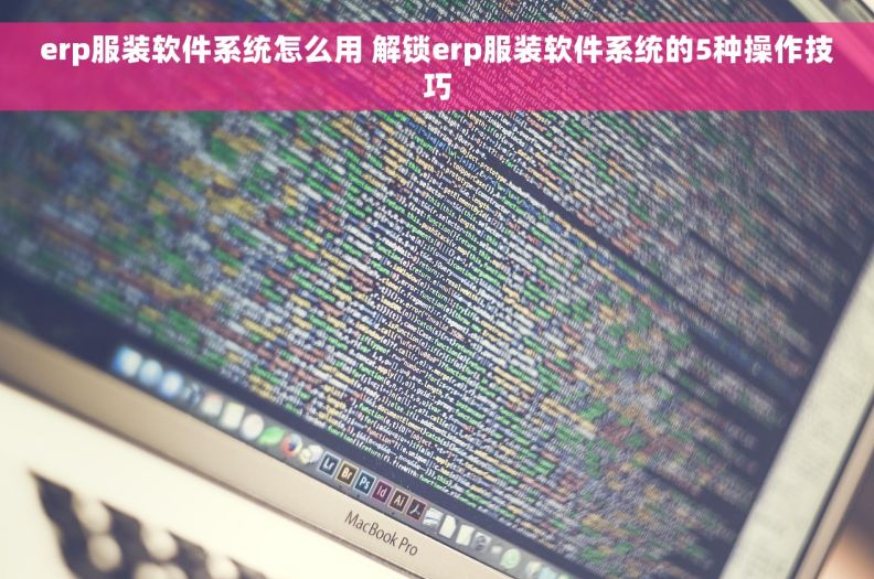 erp服装软件系统怎么用 解锁erp服装软件系统的5种操作技巧